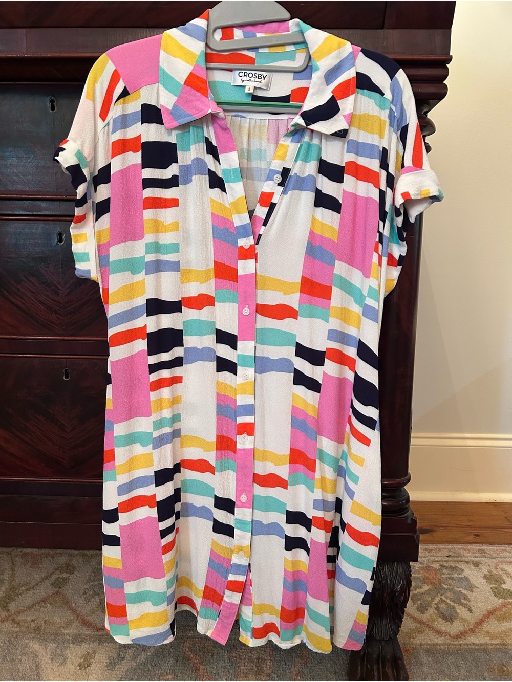 CROSBY by Mollie Burch Multicolor Striped Collared Shirt-Dress